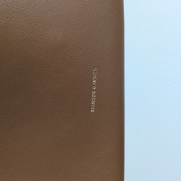 Mansur Gavriel Brown Leather Tote Bag, Yellow Interior - Picture 2 of 7